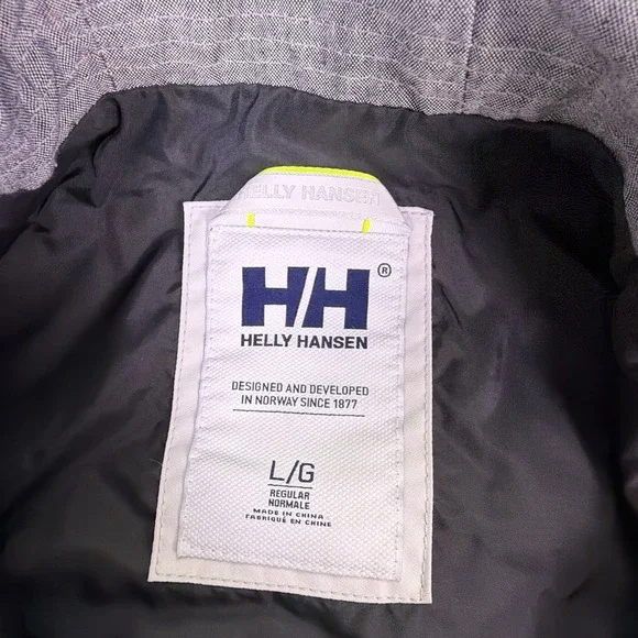 Helly Hansen Women's Large Full-Zip Long Rain Jacket Hooded White Zip Pockets - Picture 3 of 10